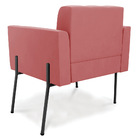 Poltrona Pé De Ferro Preto Para Sala Elisa Suede D03 - D'ross