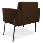 Poltrona Pé De Ferro Preto Para Sala Elisa Suede D03 - D'ross