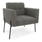 Poltrona Pé De Ferro Preto Para Sala Elisa Suede D03 - D'ross