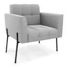 Poltrona Pé De Ferro Preto Para Sala Elisa Suede D03 - D'ross