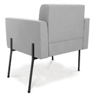 Poltrona Pé De Ferro Preto Para Sala Elisa Suede D03 - D'ross