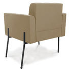 Poltrona Pé De Ferro Preto Para Sala Elisa Suede D03 - D'ross