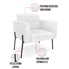 Poltrona Pé De Ferro Preto Para Sala Kit 2 Elisa Corano D03 -