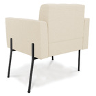 Poltrona Pé De Ferro Preto Para Sala Kit 2 Elisa Linho D03 -