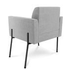 Poltrona Pé De Ferro Preto Para Sala Kit 2 Marisa Suede D03 -