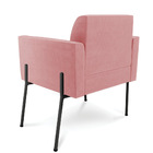 Poltrona Pé De Ferro Preto Para Sala Kit 2 Marisa Suede D03 -