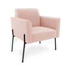 Poltrona Pé De Ferro Preto Para Sala Kit 2 Marisa Veludo D03