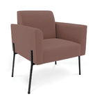 Poltrona Pé De Ferro Preto Para Sala Kit 2 Marisa Veludo Rosê