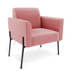 Poltrona Pé De Ferro Preto Para Sala Marisa Suede - Rose
