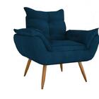 Poltrona Pé Palito Toquio - Veludo Petroleo