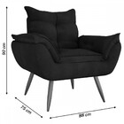 Poltrona Pé Palito Toquio - Veludo Petroleo