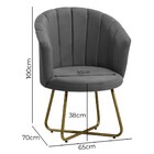 Poltrona Pérola  Base De Metal Dourada Veludo - Star Confort