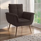 Poltrona Pérola Arte Cúbica Estofados Marrom