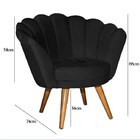 Poltrona Perola Decorativa Macia Retro Preta