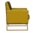 Poltrona Pérola Suede Amarelo Base Dourada Bnn Decor