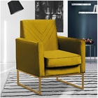 Poltrona Pérola Suede Amarelo Base Dourada Bnn Decor