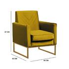 Poltrona Pérola Suede Amarelo Base Dourada Bnn Decor