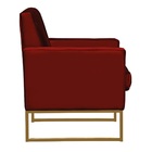 Poltrona Pérola Suede Bordô Base Dourada Bnn Decor