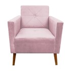 Poltrona Pérola Suede Com Strass Pés Chanfrado D'rossi - Rosa