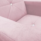 Poltrona Pérola Suede Com Strass Pés Chanfrado D'rossi - Rosa
