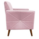 Poltrona Pérola Suede Com Strass Pés Chanfrado D'rossi - Rosa