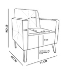 Poltrona Pérola Suede Com Strass Pés Chanfrado D'rossi - Verm