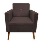 Poltrona Pérola Suede Marrom Com Strass Pés Chanfrado D'rossi