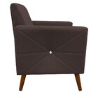 Poltrona Pérola Suede Marrom Com Strass Pés Chanfrado D'rossi