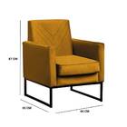 Poltrona Pérola Suede Mostarda Base Preto Bnn Decor