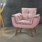 Poltrona Pérola Suede Rosa