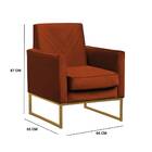 Poltrona Pérola Suede Telha Base Dourada Bnn Decor