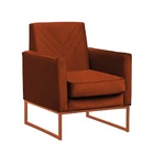 Poltrona Pérola Telha Base Bronze Bnn Decor