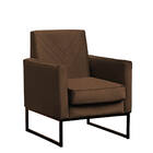 Poltrona Pérola Veludo Marrom Base Preto Bnn Decor