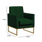 Poltrona Pérola Veludo Verde Base Dourada Bnn Decor