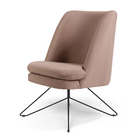 Poltrona Pérsia Linho Rosê C-105 Base Giratória Orby - D'rossi