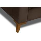 Poltrona Pés De Madeira Decorativa Riviera Veludo Castor