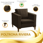 Poltrona Pés De Madeira Decorativa Riviera Veludo Castor