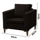 Poltrona Pés De Madeira Decorativa Riviera Veludo Marrom