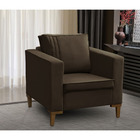 Poltrona Pés De Madeira Decorativa Riviera Veludo - Shop Das