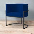 Poltrona Pés De Metal Reforçada Sala Straso Azul Marinho