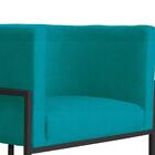 Poltrona Pés De Metal Reforçada Sala Straso Azul Turquesa