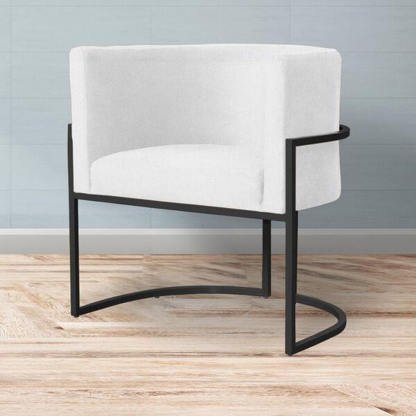 Poltrona Pés De Metal Reforçada Sala Straso Branco