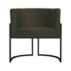 Poltrona Pés De Metal Reforçada Sala Straso Marrom