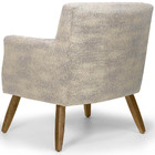 Poltrona Pés Madeira Linho Mesclado Matelassê Cinza/bege