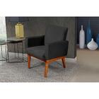 Poltrona Pés Madeira Maciça Veludo Luxe Olm Berlim - Preto