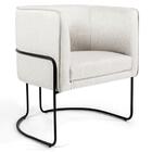 Poltrona Pés Metal Betina A-48 Linho Flocos - Domi