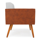 Poltrona Pés Palito Castanho Elisa Nozes/linho Cinza A05 D03