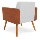 Poltrona Pés Palito Castanho Elisa Nozes/linho Cinza A05 D03