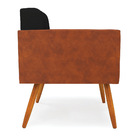 Poltrona Pés Palito Castanho Kit 2 Elisa Nozes/linho Preto A7