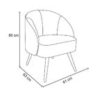 Poltrona Pés Palito Castanho Mali Suede Cinza K01 - D'rossi